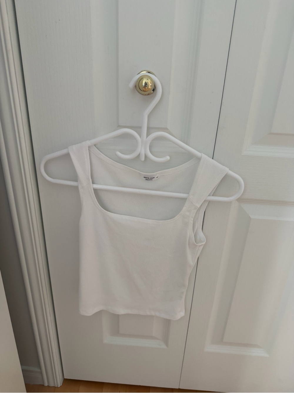 Ardene White Square Neck Ribbed Tank